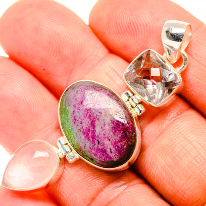Ruby Zoisite Pendants handcrafted by Ana Silver Co - PD32982