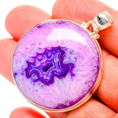 Purple Geode Slice Pendants handcrafted by Ana Silver Co - PD32998