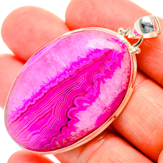Pink Geode Slice Pendants handcrafted by Ana Silver Co - PD32999