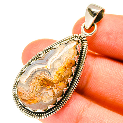 Crazy Lace Agate Pendants handcrafted by Ana Silver Co - PD3300
