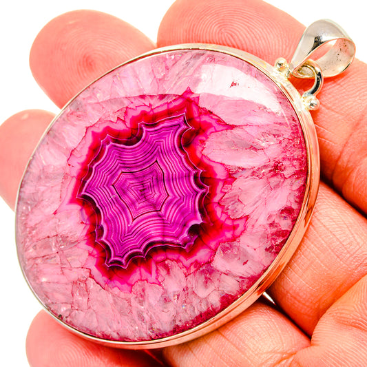 Pink Geode Slice Pendants handcrafted by Ana Silver Co - PD33004