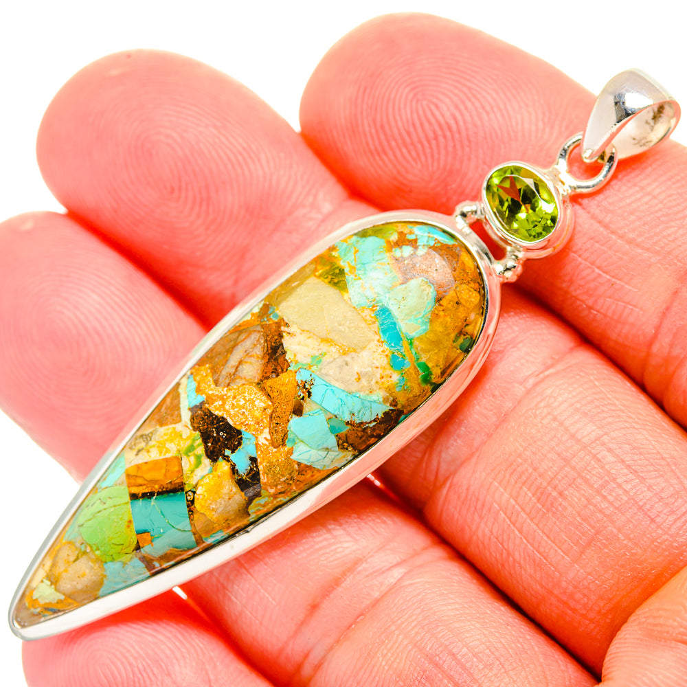 Blue Copper Composite Turquoise Pendants handcrafted by Ana Silver Co - PD33007
