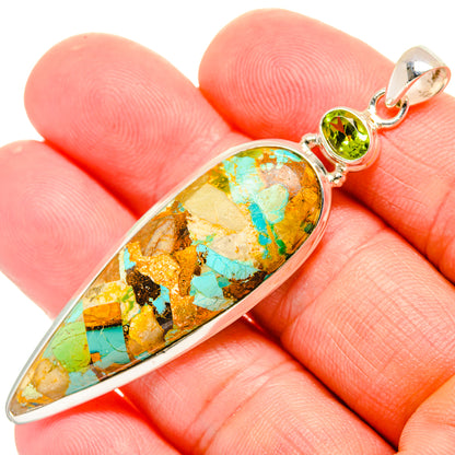 Blue Copper Composite Turquoise Pendants handcrafted by Ana Silver Co - PD33007