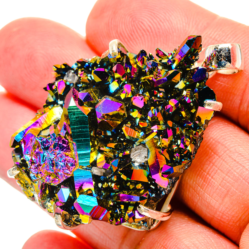 Titanium Sunshine Druzy Pendants handcrafted by Ana Silver Co - PD33008