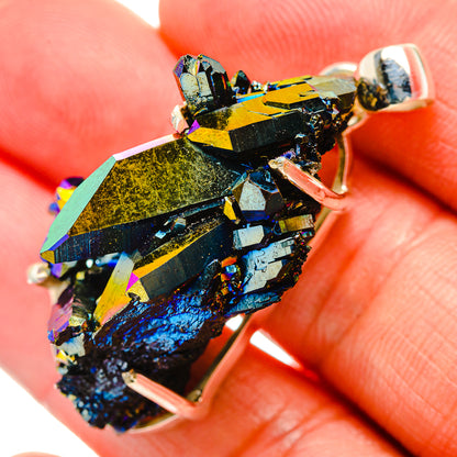 Titanium Sunshine Druzy Pendants handcrafted by Ana Silver Co - PD33013