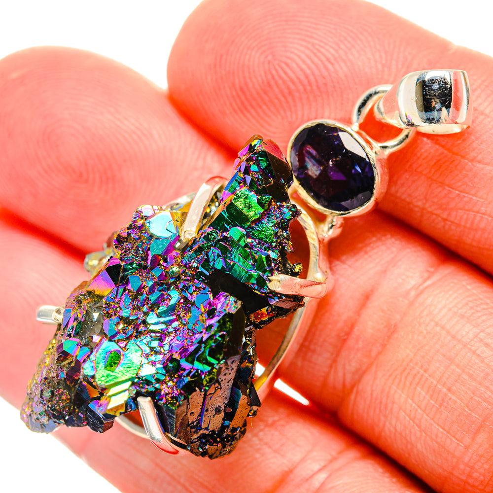 Titanium Sunshine Druzy Pendants handcrafted by Ana Silver Co - PD33015