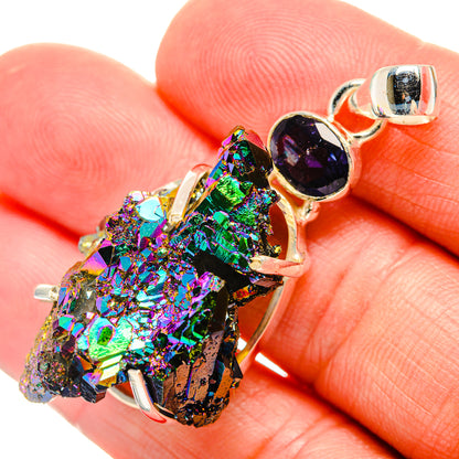 Titanium Sunshine Druzy Pendants handcrafted by Ana Silver Co - PD33015