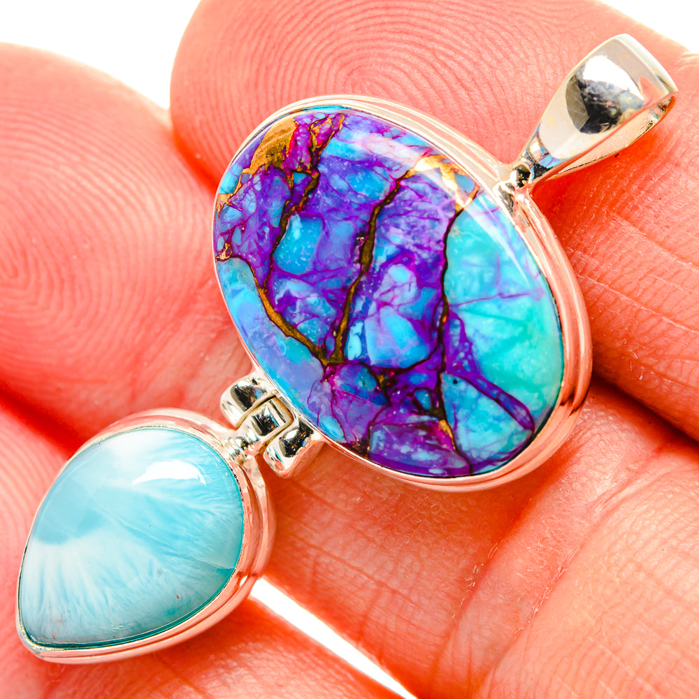 Purple Copper Composite Turquoise Pendants handcrafted by Ana Silver Co - PD33030