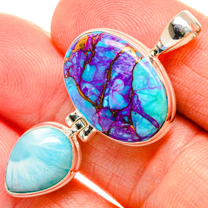 Purple Copper Composite Turquoise Pendants handcrafted by Ana Silver Co - PD33030