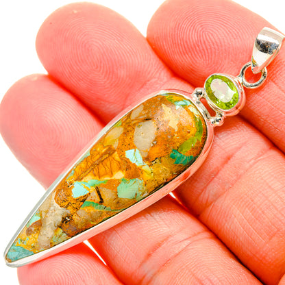 Blue Copper Composite Turquoise Pendants handcrafted by Ana Silver Co - PD33039