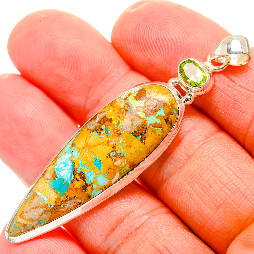 Blue Copper Composite Turquoise Pendants handcrafted by Ana Silver Co - PD33040