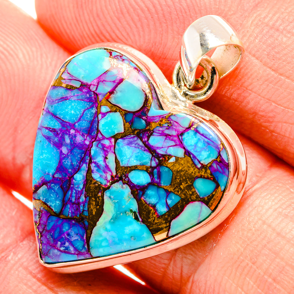Purple Copper Composite Turquoise Pendants handcrafted by Ana Silver Co - PD33054