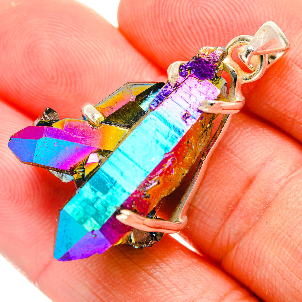 Titanium Sunshine Druzy Pendants handcrafted by Ana Silver Co - PD33059