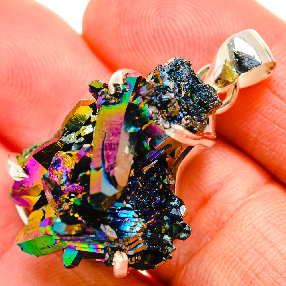 Titanium Sunshine Druzy Pendants handcrafted by Ana Silver Co - PD33060