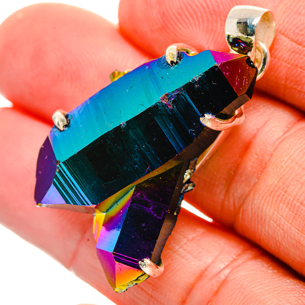 Titanium Sunshine Druzy Pendants handcrafted by Ana Silver Co - PD33061