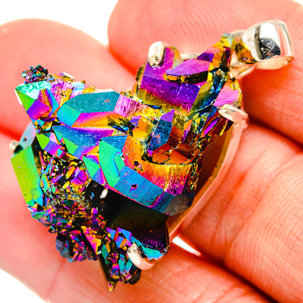Titanium Sunshine Druzy Pendants handcrafted by Ana Silver Co - PD33062