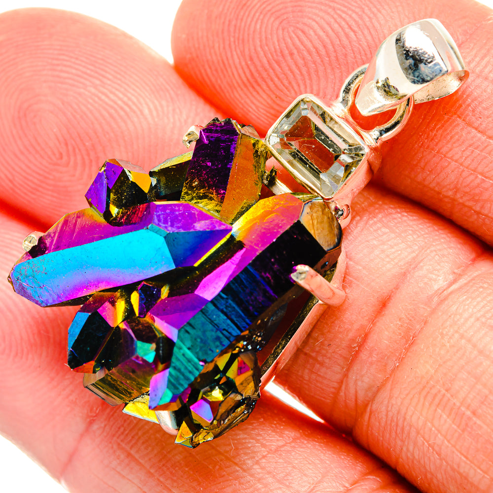 Titanium Sunshine Druzy Pendants handcrafted by Ana Silver Co - PD33063