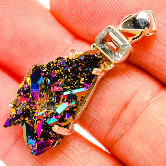 Titanium Sunshine Druzy Pendants handcrafted by Ana Silver Co - PD33064