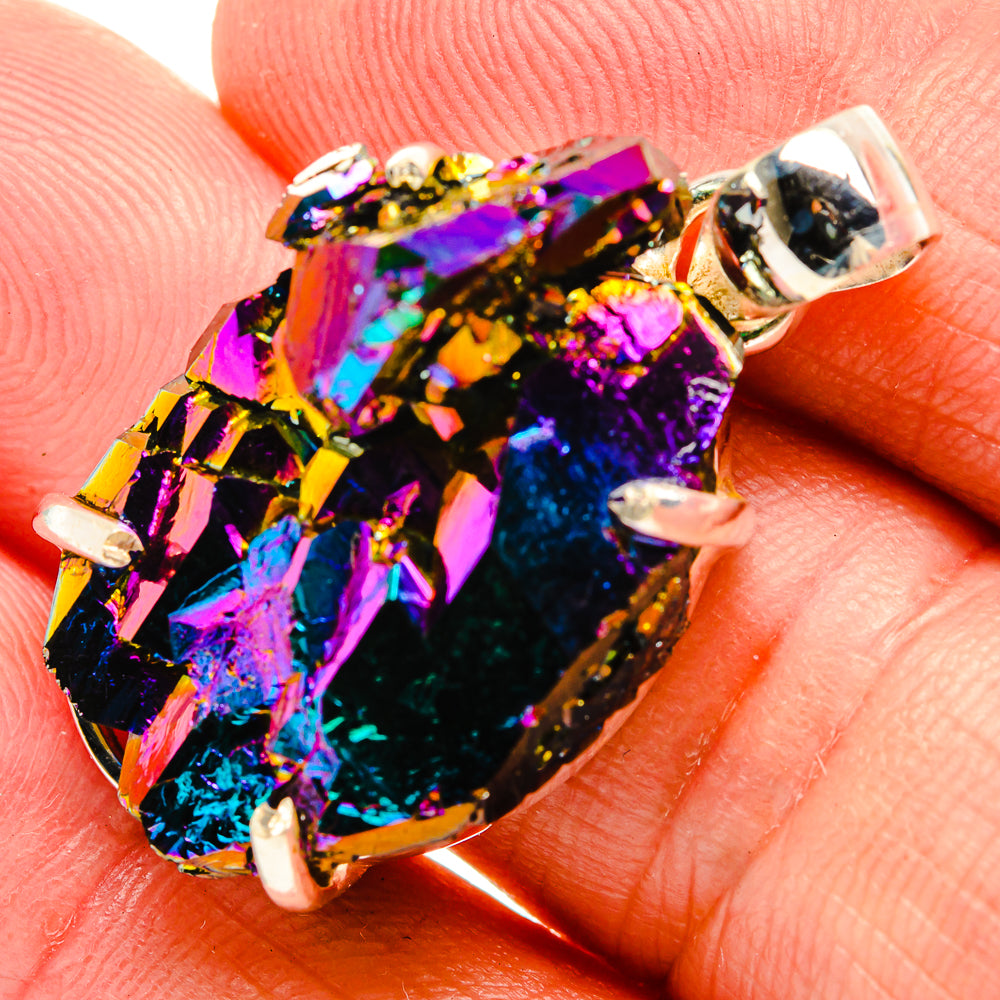 Titanium Sunshine Druzy Pendants handcrafted by Ana Silver Co - PD33065