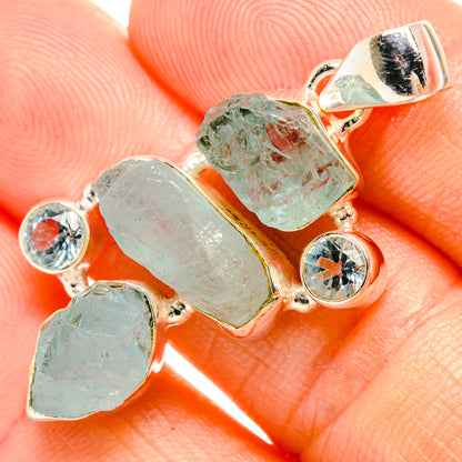 Aquamarine Pendants handcrafted by Ana Silver Co - PD33067