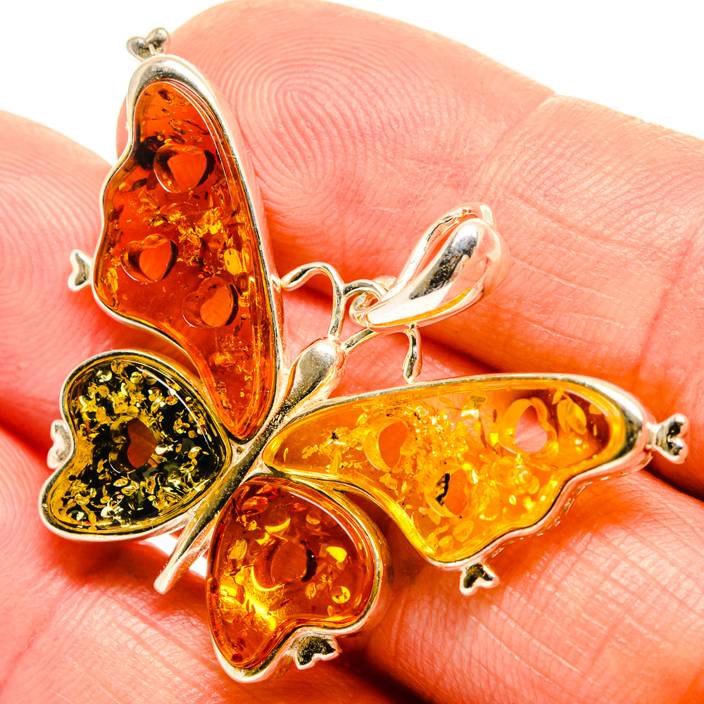 Baltic Amber Butterfly Pendants handcrafted by Ana Silver Co - PD33070