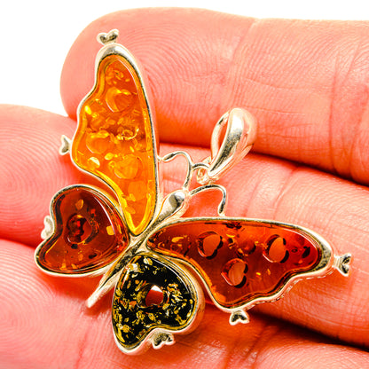 Baltic Amber Butterfly Pendants handcrafted by Ana Silver Co - PD33076