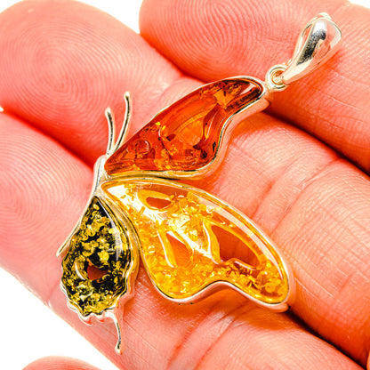 Baltic Amber Butterfly Pendants handcrafted by Ana Silver Co - PD33079