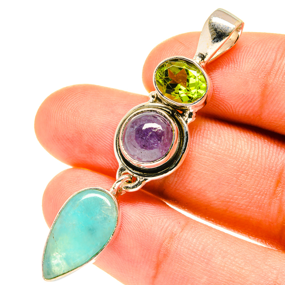 Peruvian Amazonite Pendants handcrafted by Ana Silver Co - PD3308