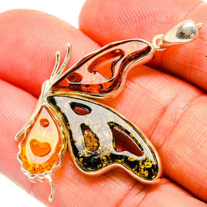 Baltic Amber Butterfly Pendants handcrafted by Ana Silver Co - PD33083