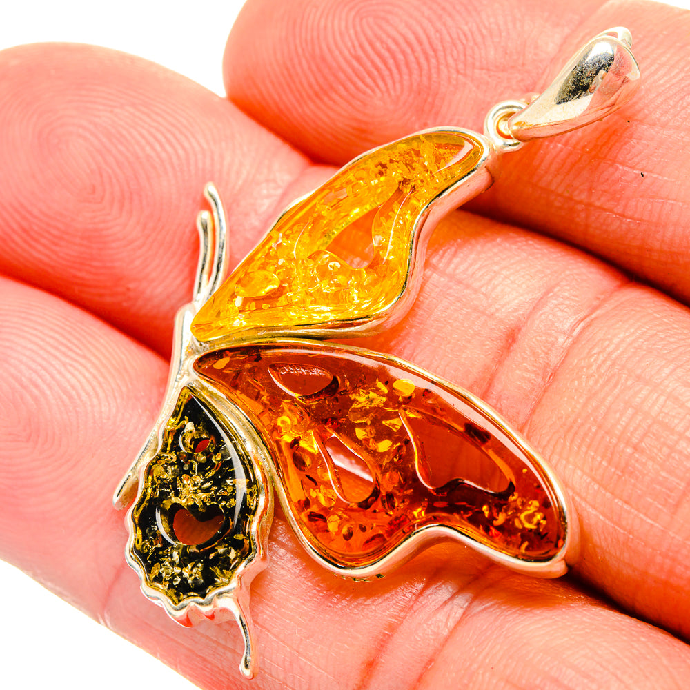 Baltic Amber Butterfly Pendants handcrafted by Ana Silver Co - PD33084