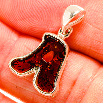 Baltic Amber Letter A Pendants handcrafted by Ana Silver Co - PD33088