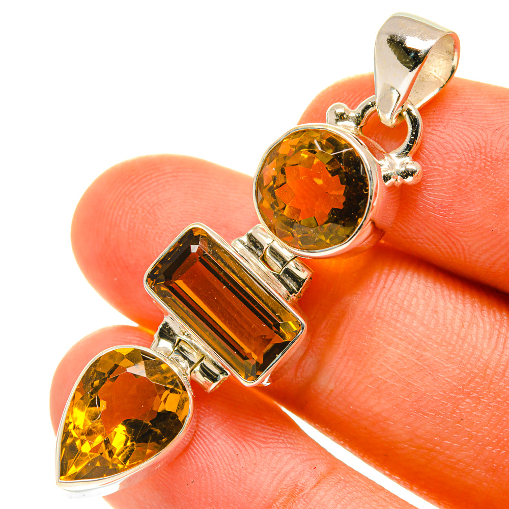 Mandarin Citrine Pendants handcrafted by Ana Silver Co - PD3310