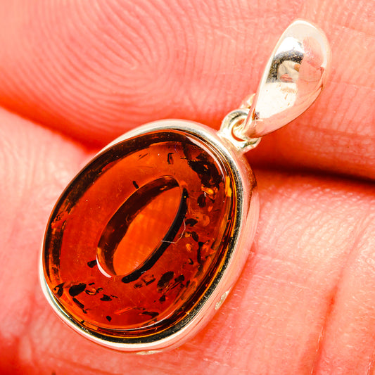 Baltic Amber Letter O Pendants handcrafted by Ana Silver Co - PD33102