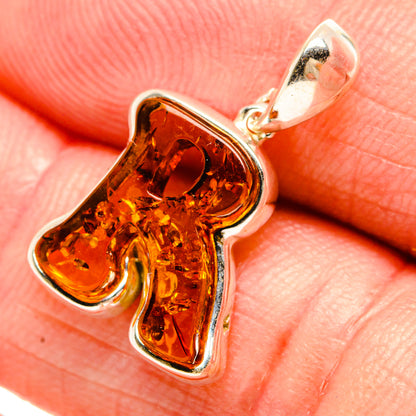 Baltic Amber Letter R Pendants handcrafted by Ana Silver Co - PD33104