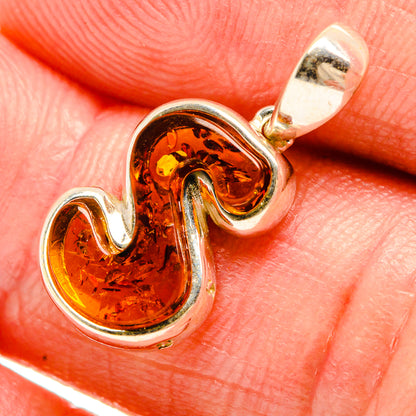 Baltic Amber Letter S Pendants handcrafted by Ana Silver Co - PD33105