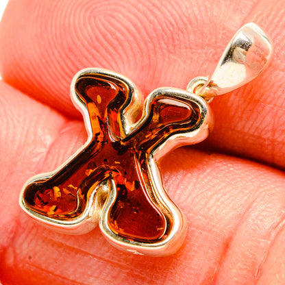 Baltic Amber Letter X Pendants handcrafted by Ana Silver Co - PD33109