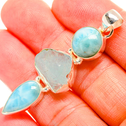 Aquamarine Pendants handcrafted by Ana Silver Co - PD33116