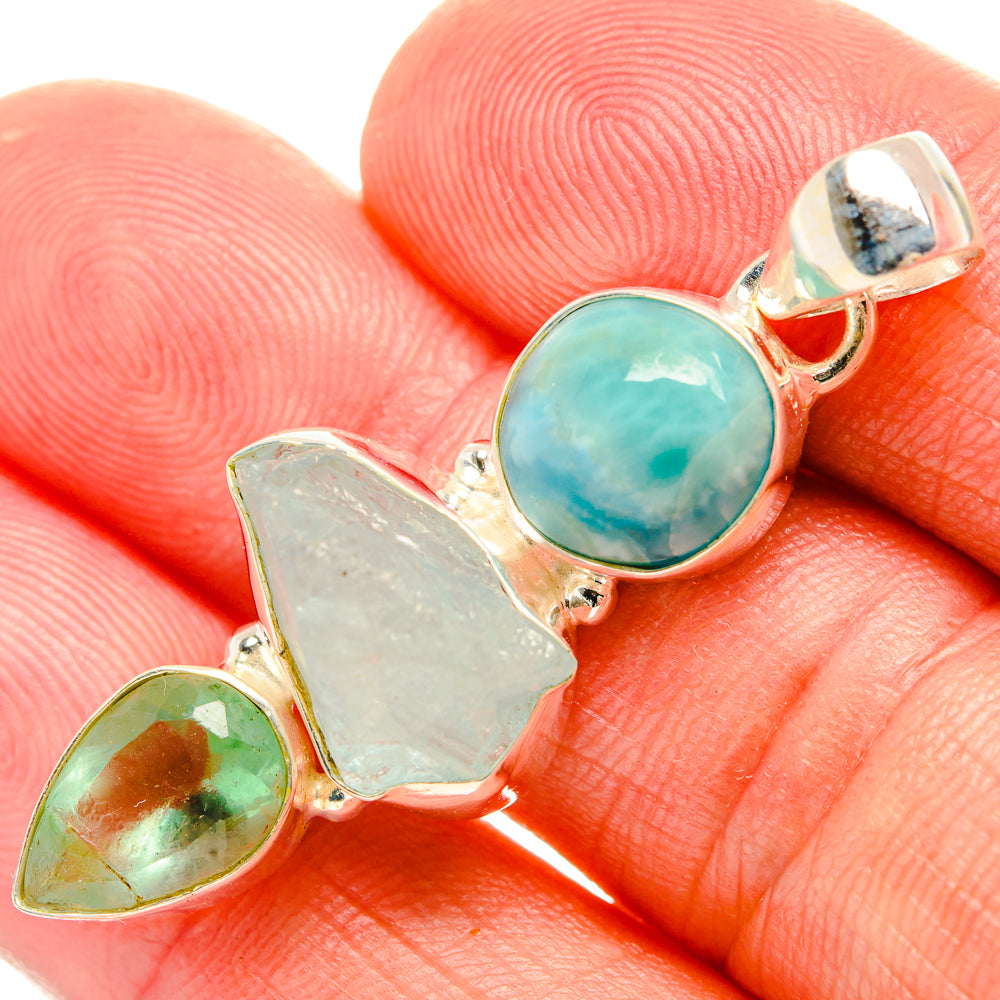 Aquamarine Pendants handcrafted by Ana Silver Co - PD33117
