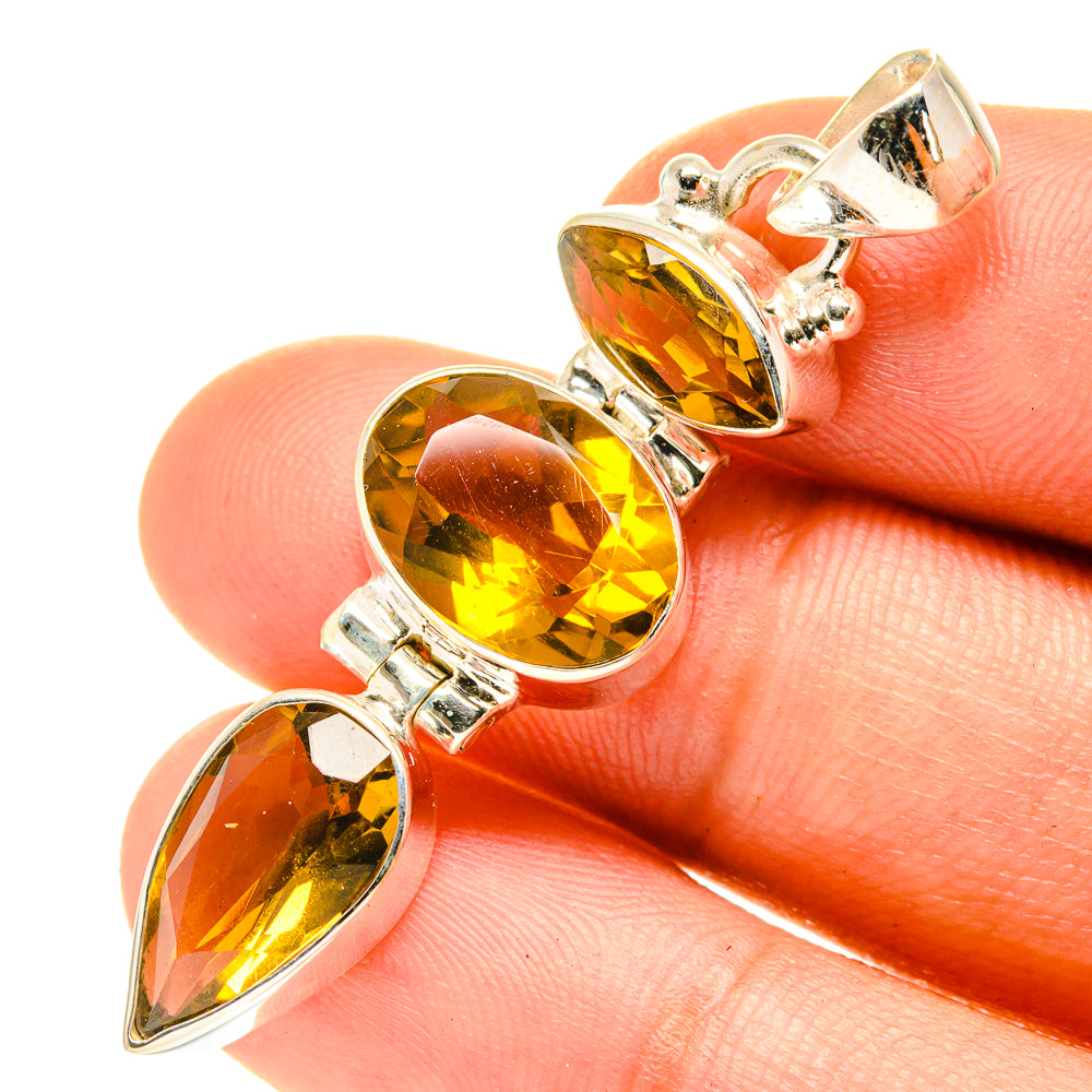 Mandarin Citrine Pendants handcrafted by Ana Silver Co - PD3312
