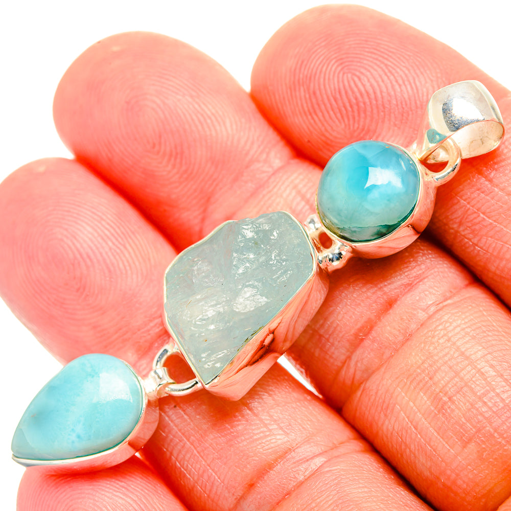 Aquamarine Pendants handcrafted by Ana Silver Co - PD33123