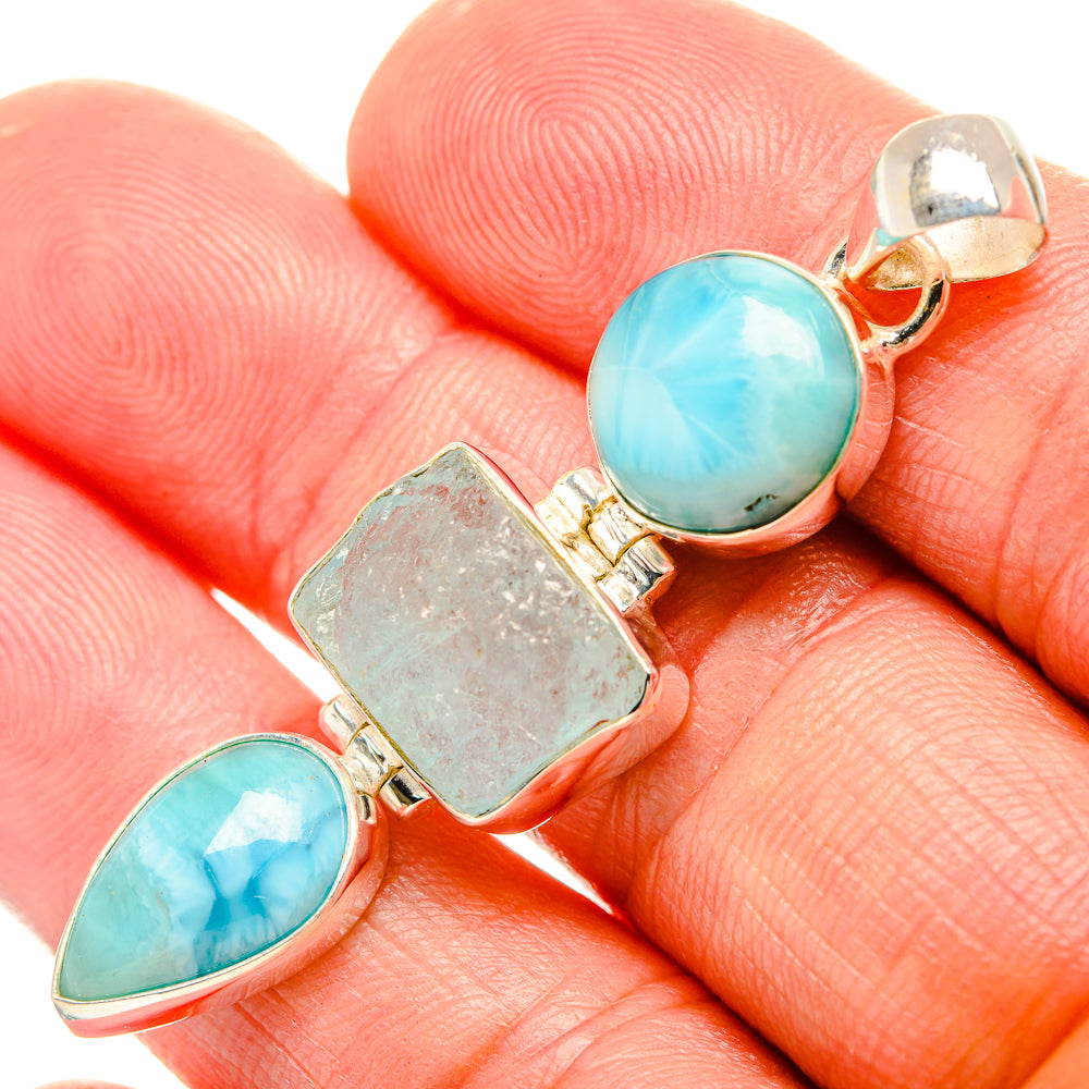 Aquamarine Pendants handcrafted by Ana Silver Co - PD33124
