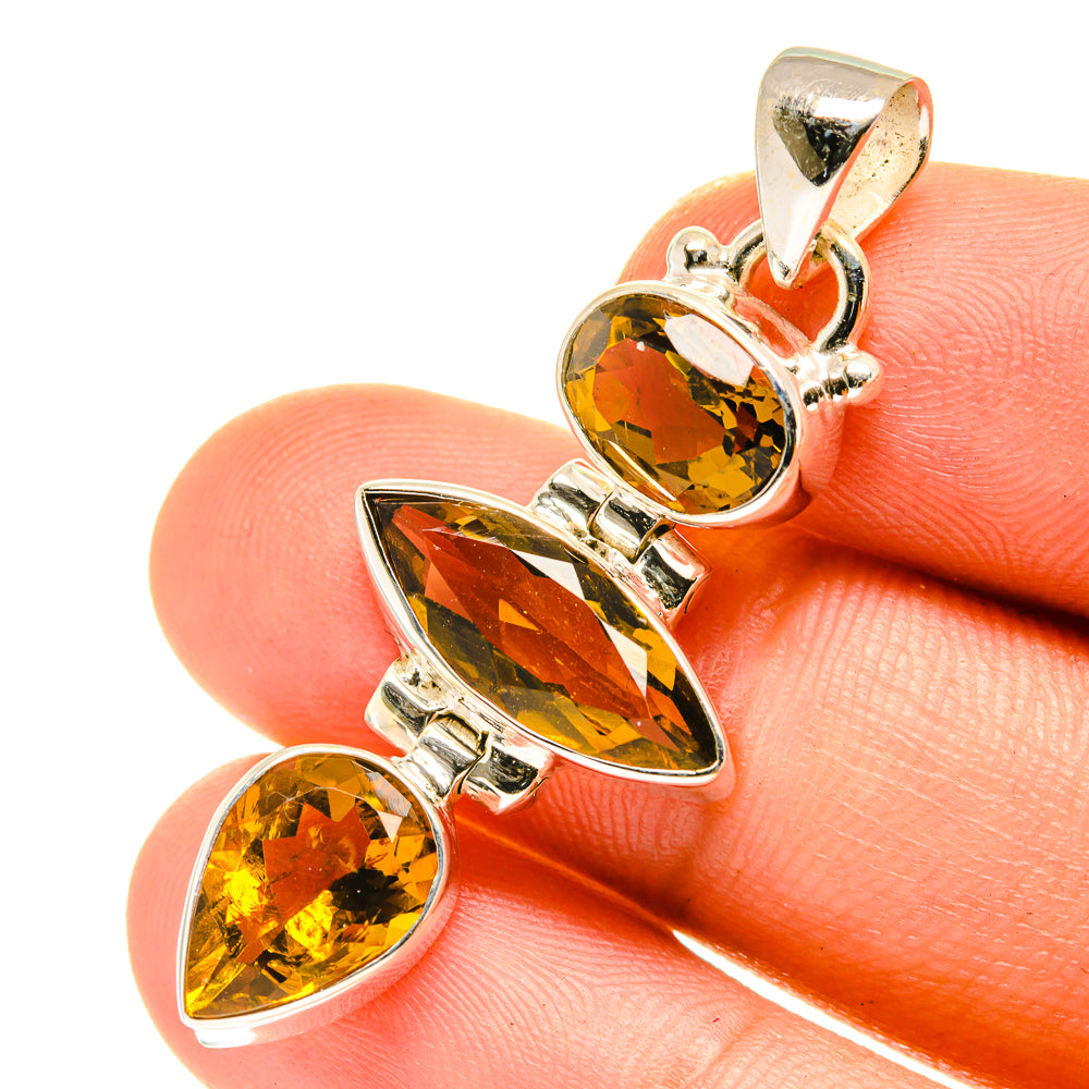 Mandarin Citrine Pendants handcrafted by Ana Silver Co - PD3313