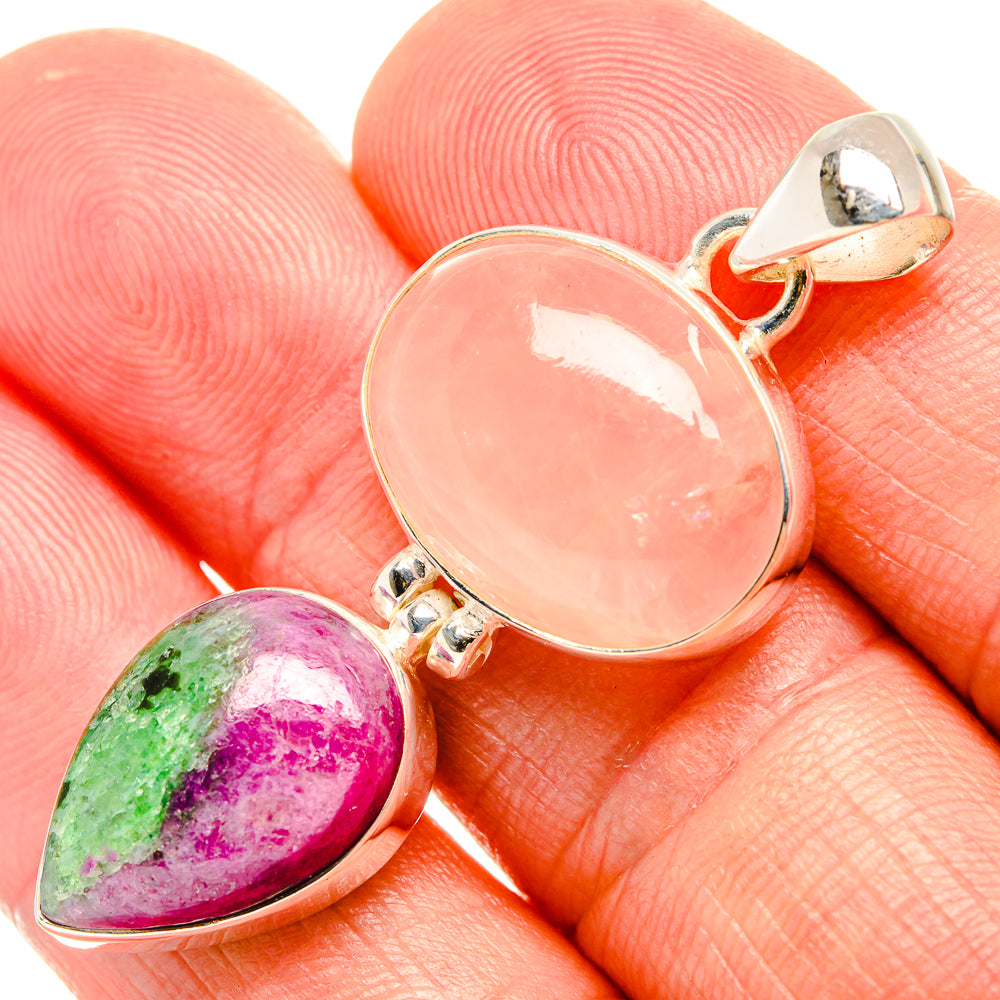 Rose Quartz Pendants handcrafted by Ana Silver Co - PD33133