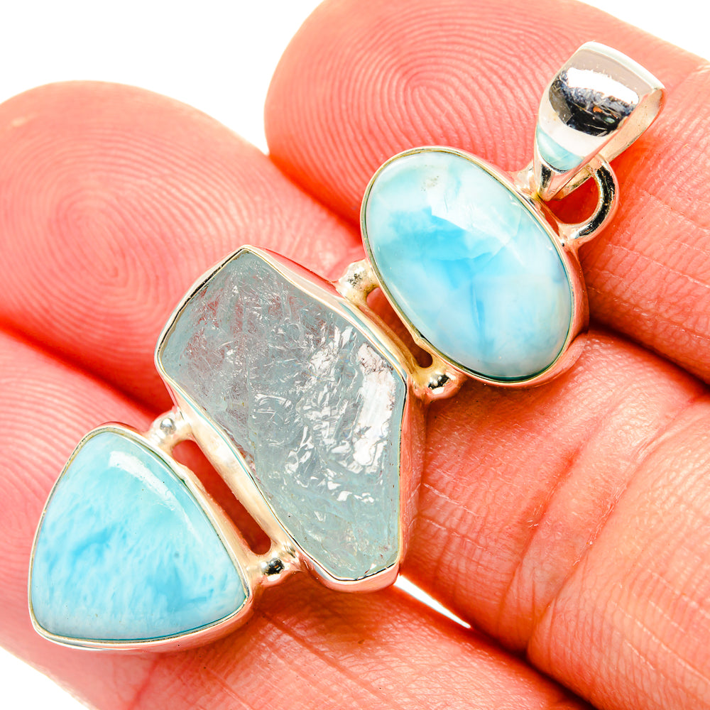 Aquamarine Pendants handcrafted by Ana Silver Co - PD33138