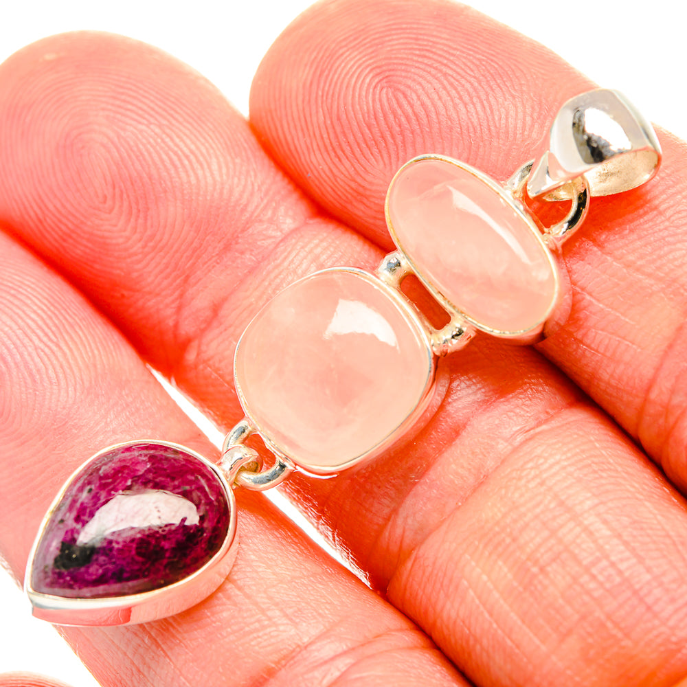 Rose Quartz Pendants handcrafted by Ana Silver Co - PD33140