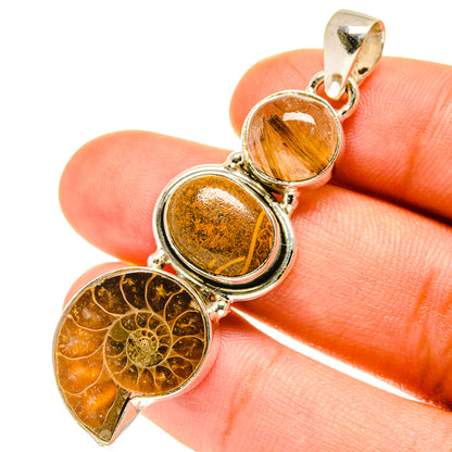 Ammonite Fossil Pendants handcrafted by Ana Silver Co - PD3317