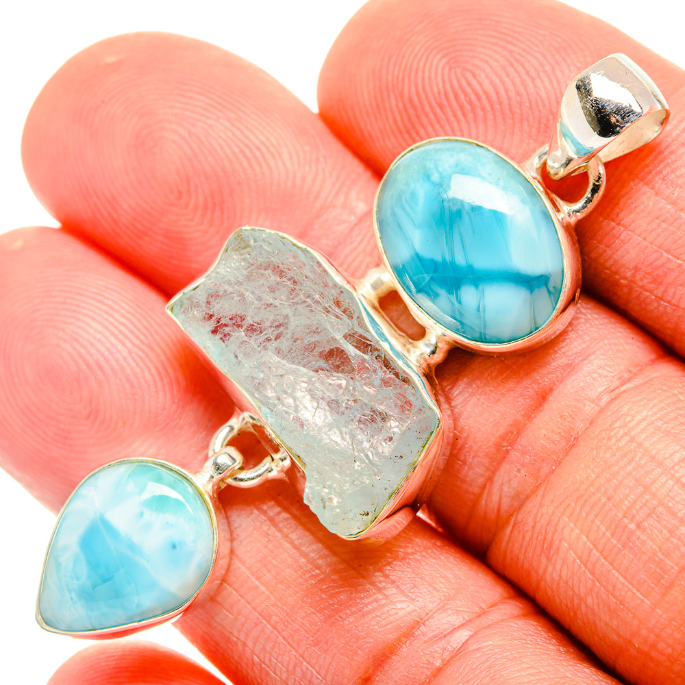 Aquamarine Pendants handcrafted by Ana Silver Co - PD33170