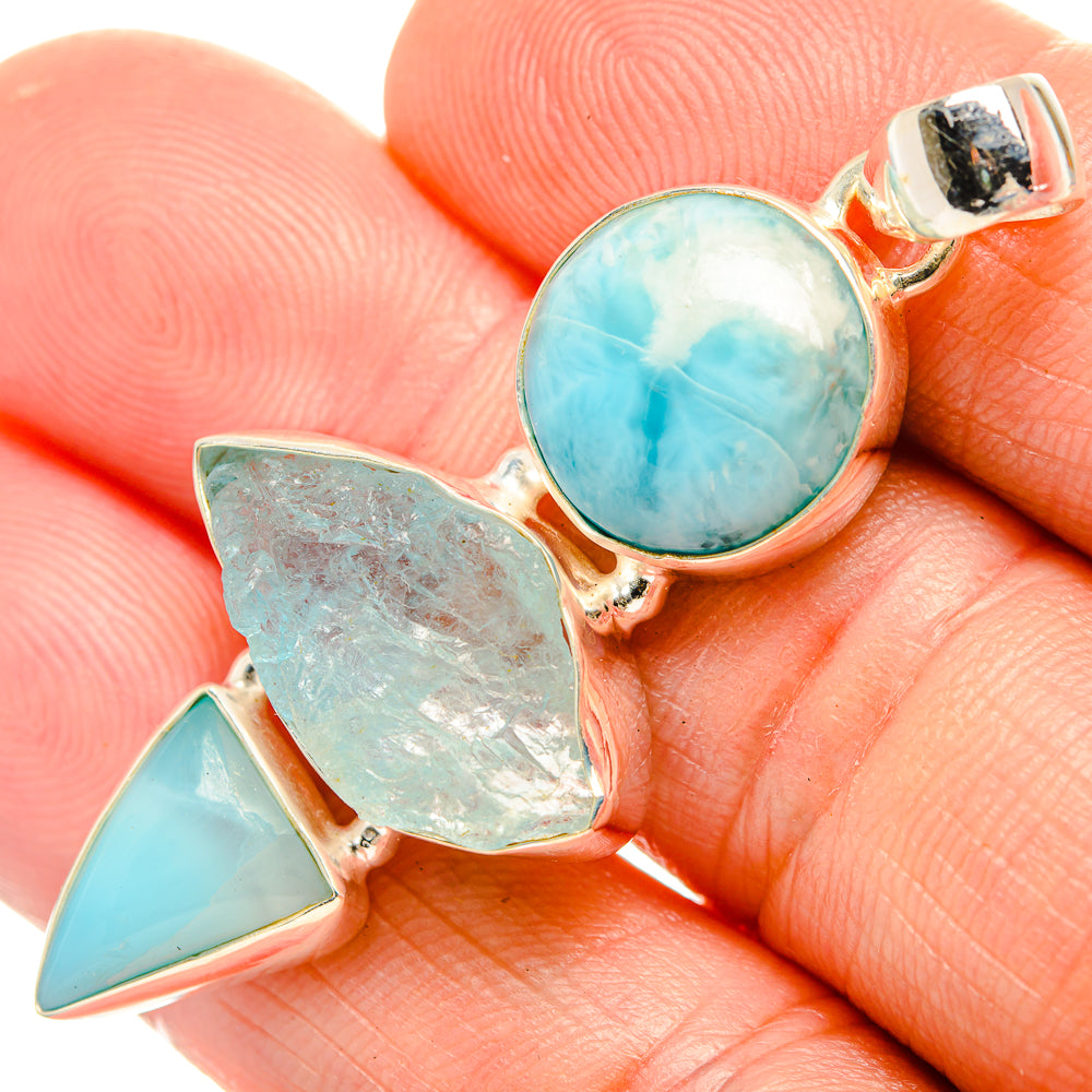 Aquamarine Pendants handcrafted by Ana Silver Co - PD33175