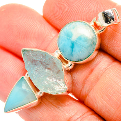 Aquamarine Pendants handcrafted by Ana Silver Co - PD33175