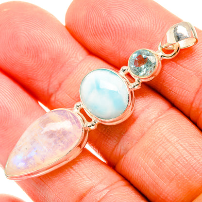 Rainbow Moonstone Pendants handcrafted by Ana Silver Co - PD33176